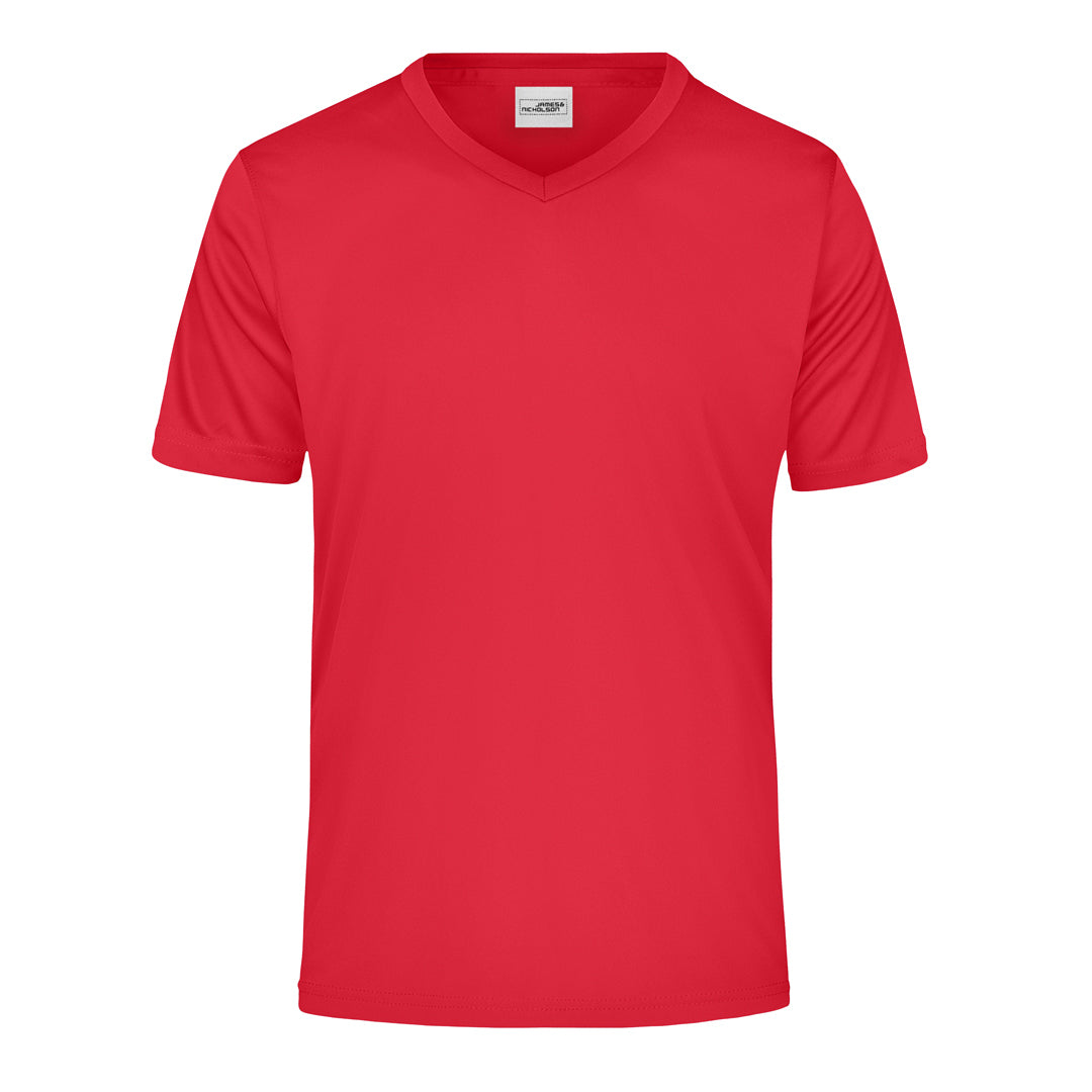House of Uniforms The V Neck Active Tee | Mens James & Nicholson Red