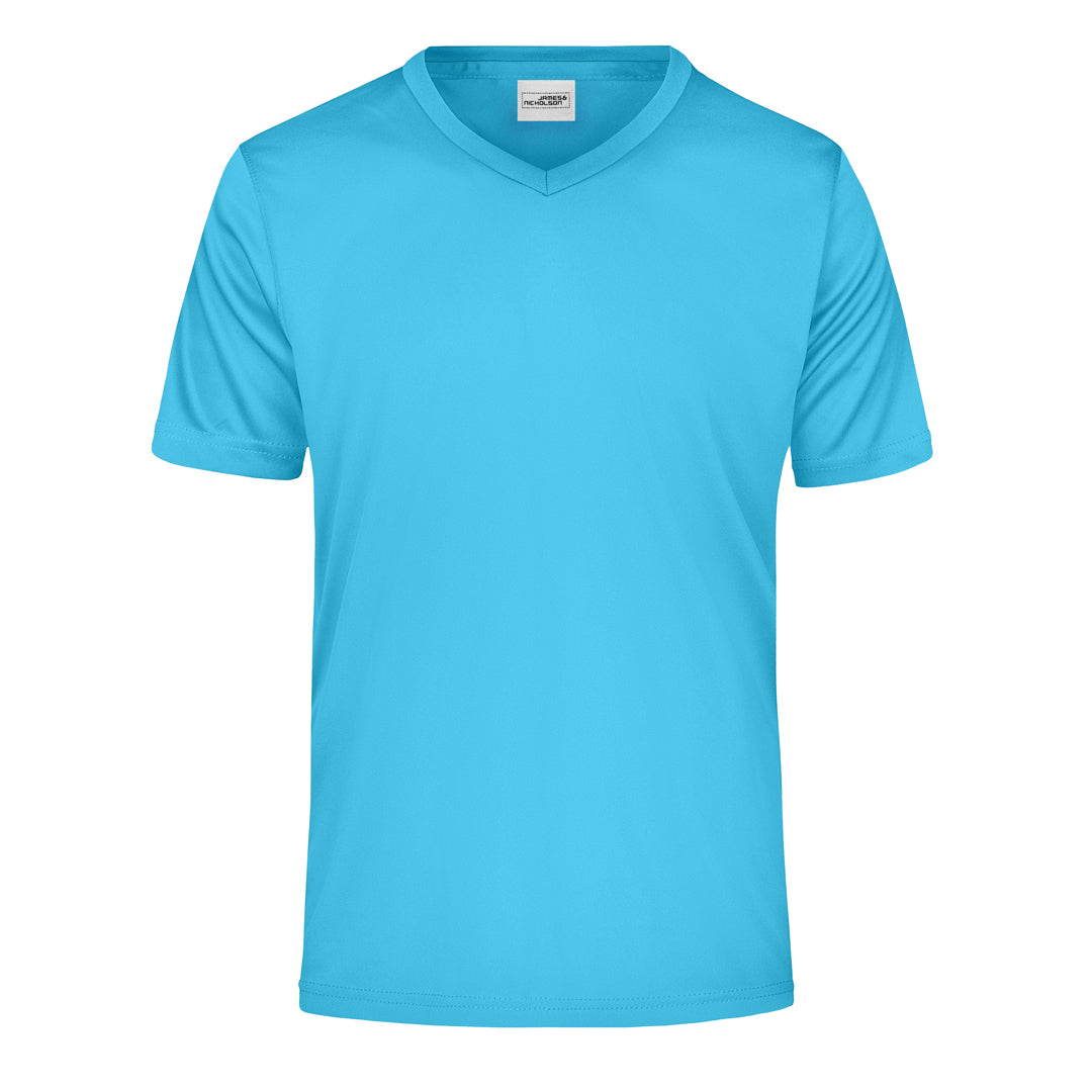 House of Uniforms The V Neck Active Tee | Mens James & Nicholson Turquoise