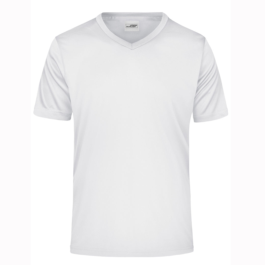 House of Uniforms The V Neck Active Tee | Mens James & Nicholson White