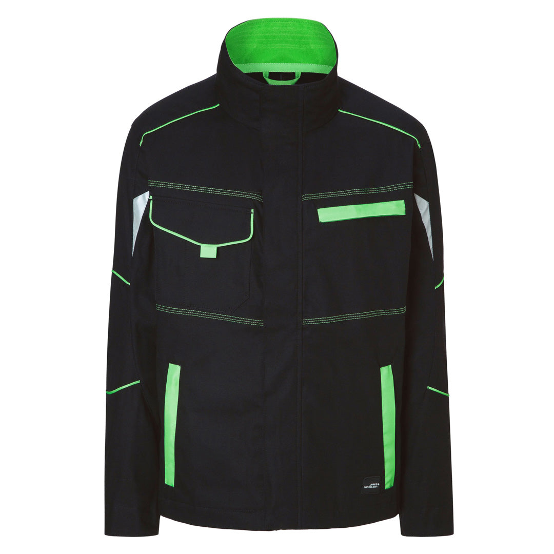 House of Uniforms The Level 2 Workwear Jacket | Mens James & Nicholson Black/Lime