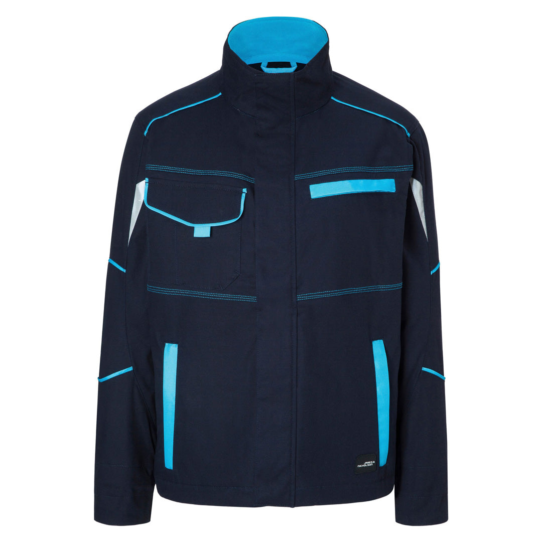 House of Uniforms The Level 2 Workwear Jacket | Mens James & Nicholson Navy/Turquoise
