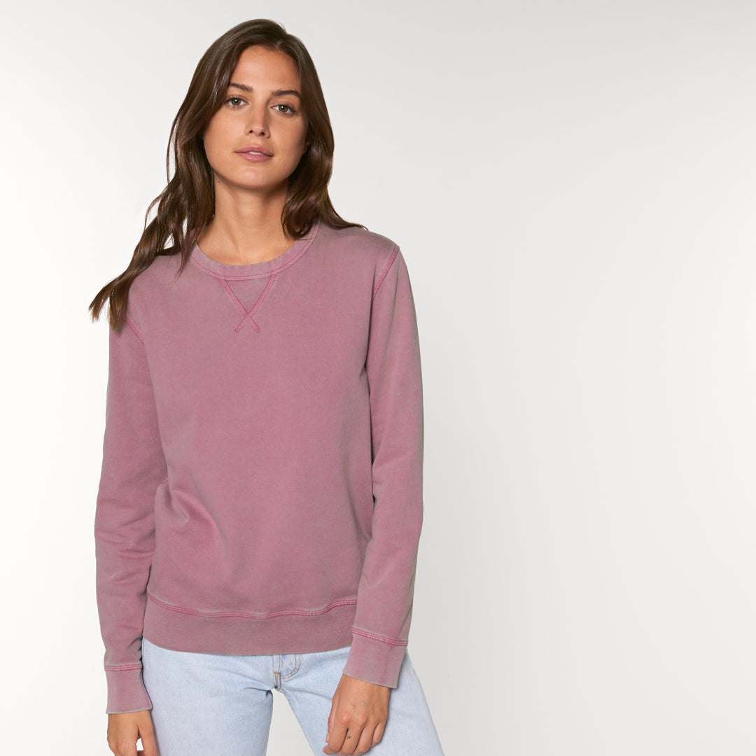 House of Uniforms The Joiner Vintage Crew Neck Jumper | Unisex Stanley Stella Aged Mauve