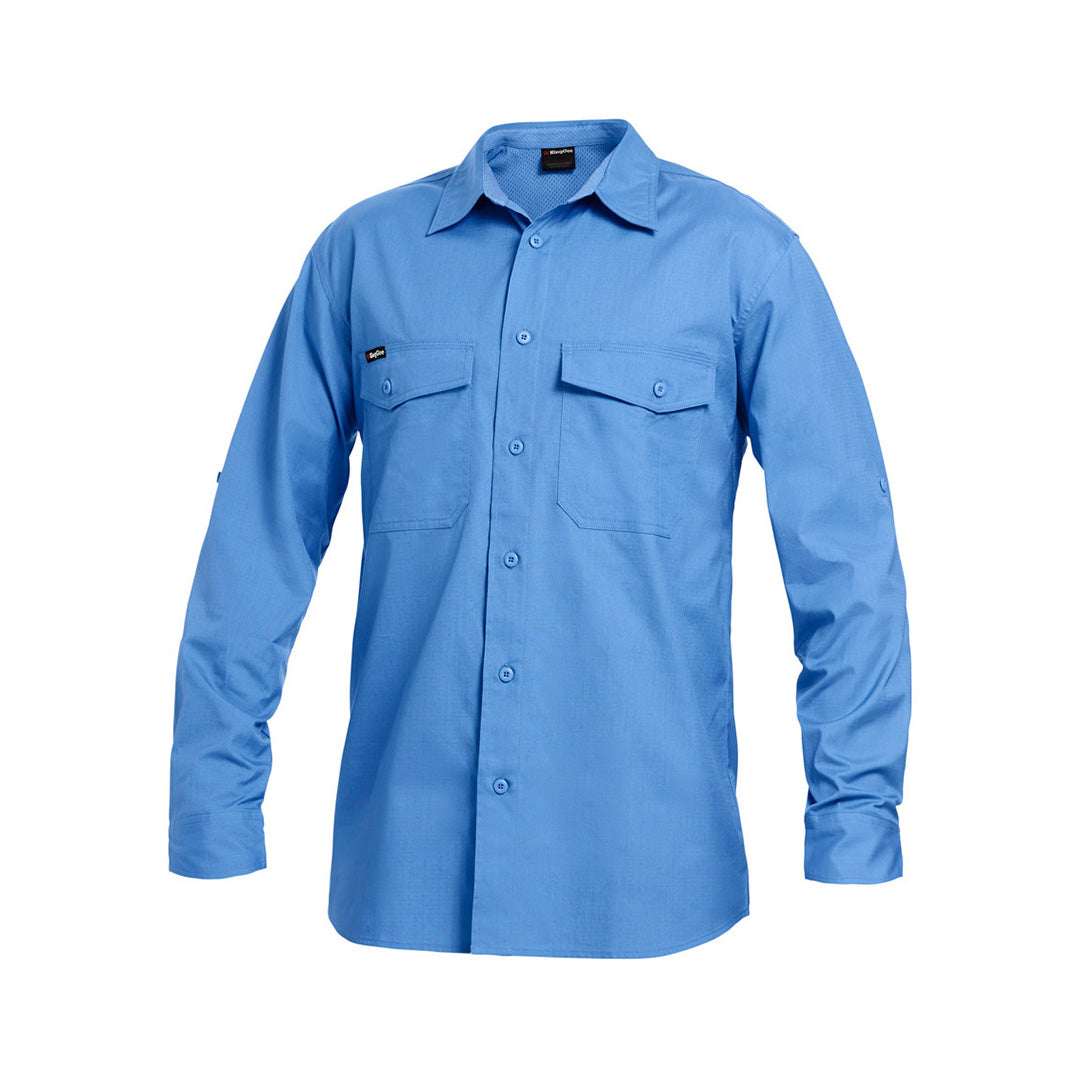 House of Uniforms The Work Cool 2 Shirt | Mens | Long Sleeve KingGee Sky