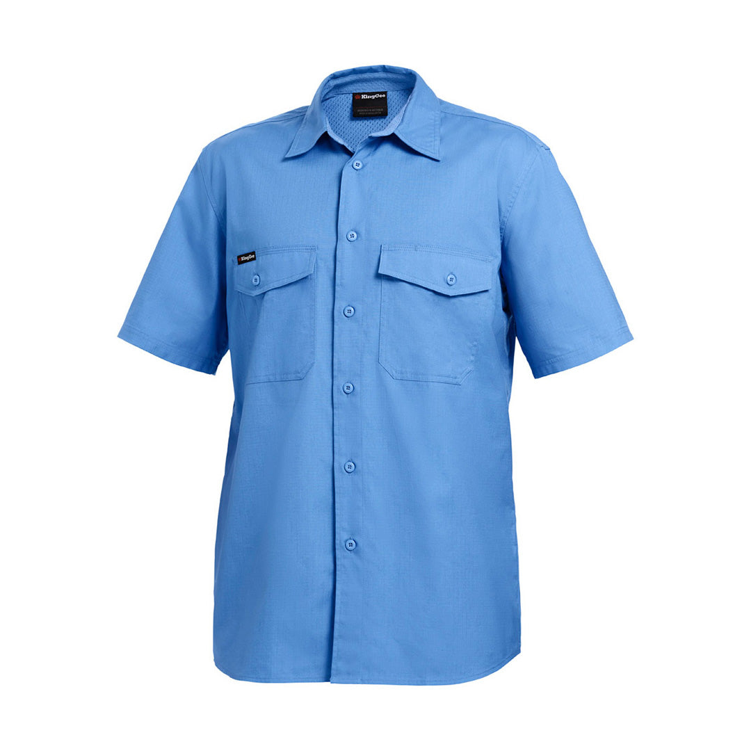 House of Uniforms The Work Cool 2 Shirt | Mens | Short Sleeve KingGee Sky