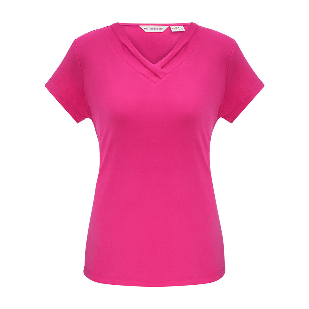 House of Uniforms The Lana Top | Ladies | Short Sleeve Biz Collection Fuchsia
