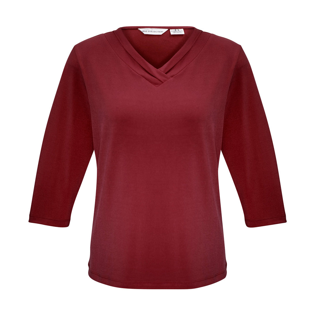 House of Uniforms The Lana Top | Ladies | 3/4 Sleeve Biz Collection Cherry