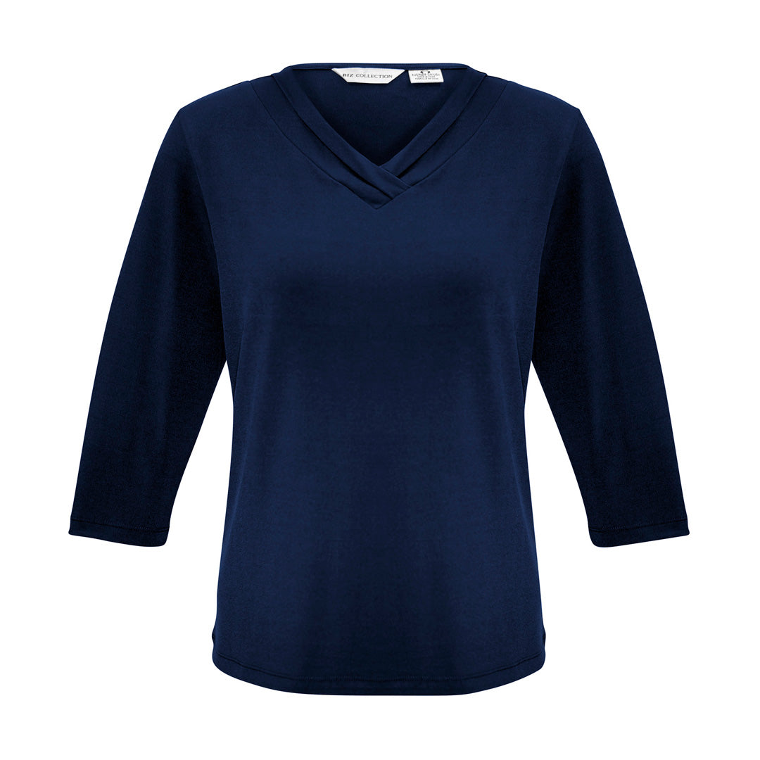 House of Uniforms The Lana Top | Ladies | 3/4 Sleeve Clearance Biz Collection Ink