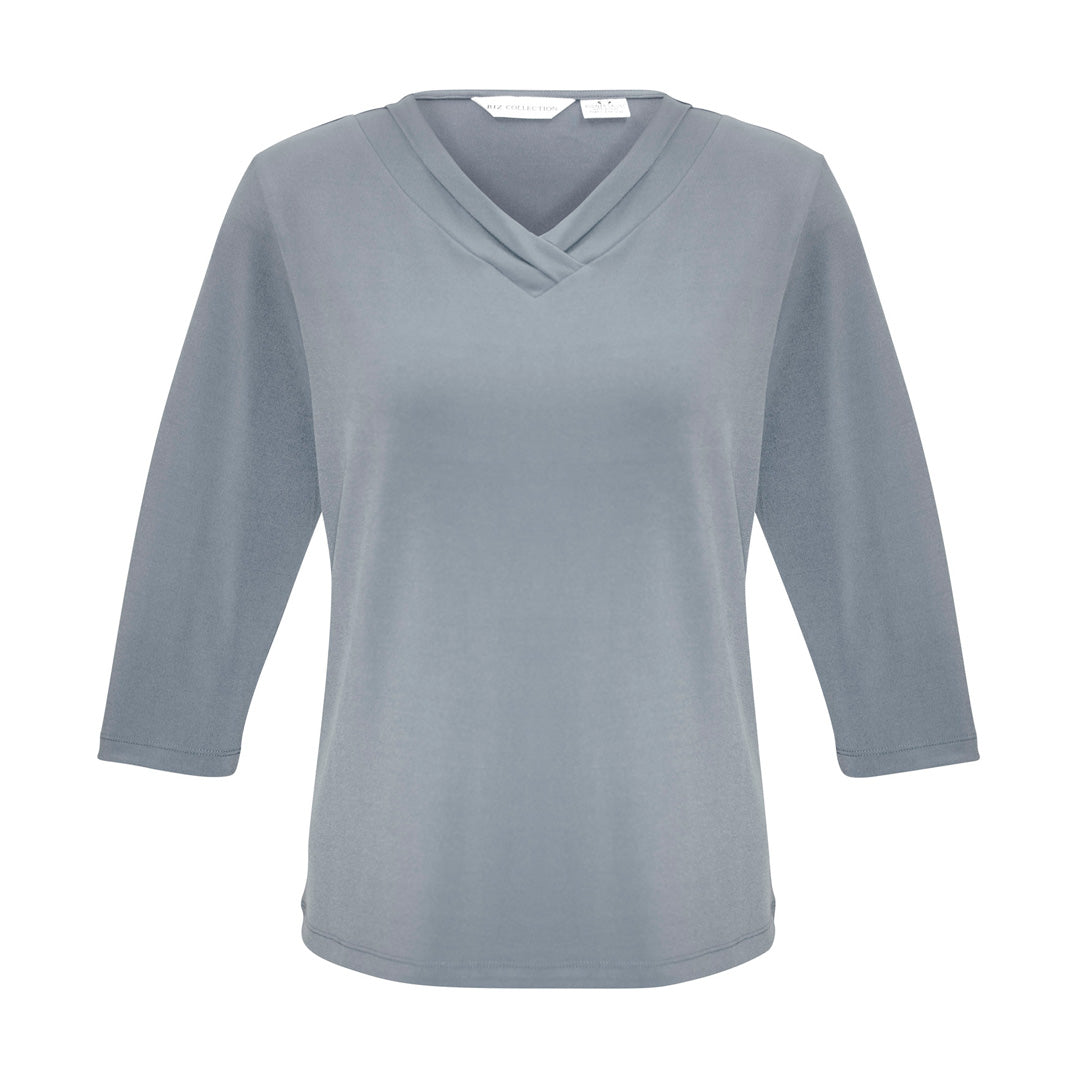 House of Uniforms The Lana Top | Ladies | 3/4 Sleeve Clearance Biz Collection Silver