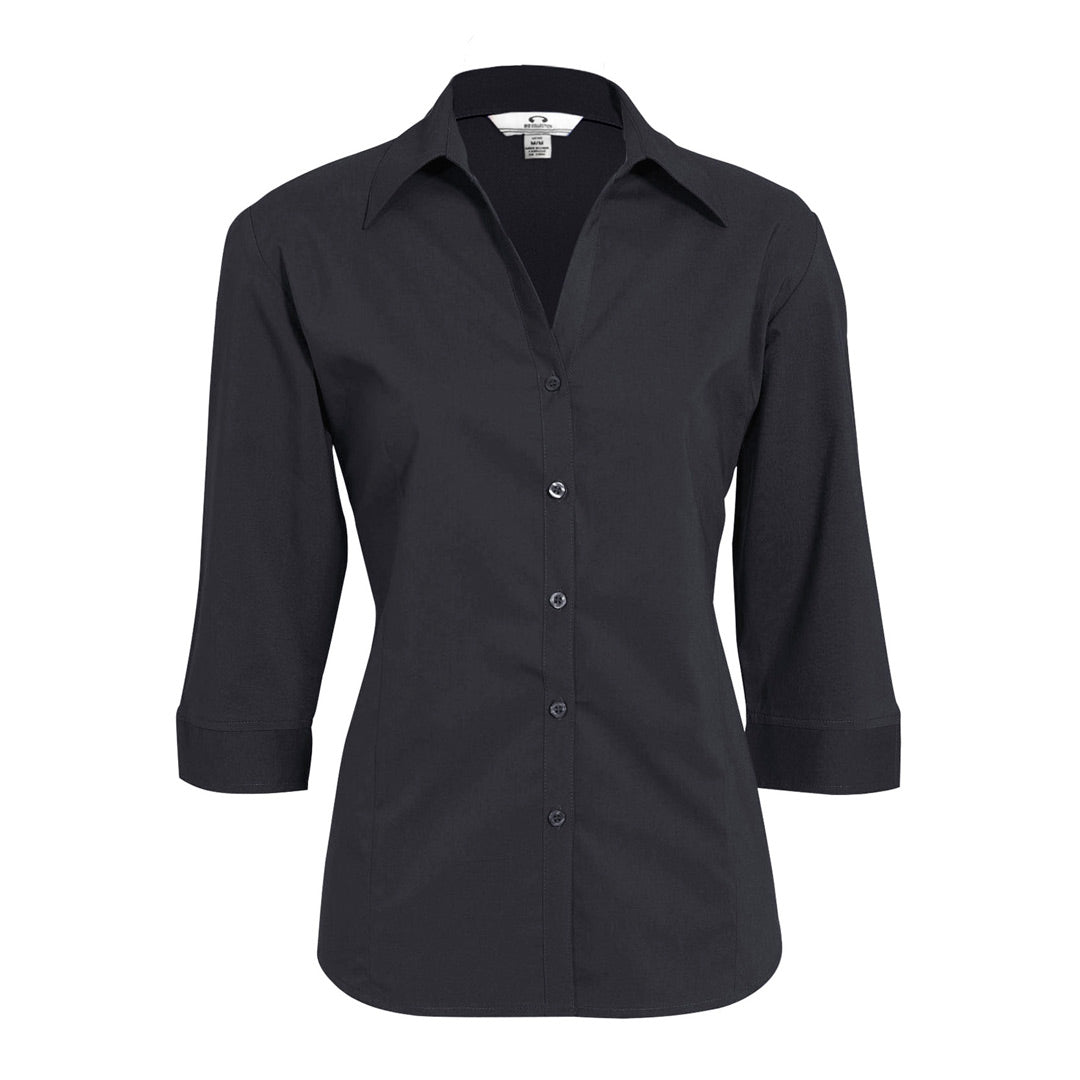 House of Uniforms The Metro Shirt | Ladies | 3/4 Sleeve Biz Collection Charcoal