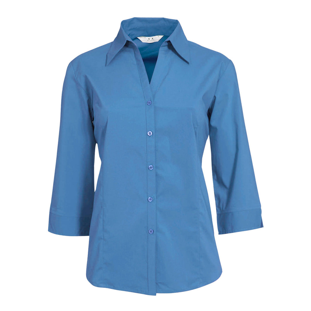 House of Uniforms The Metro Shirt | Ladies | 3/4 Sleeve Biz Collection Mid Blue