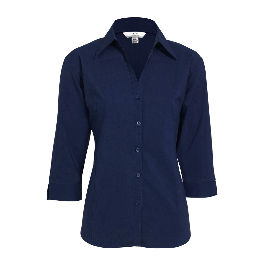 House of Uniforms The Metro Shirt | Ladies | 3/4 Sleeve Biz Collection Navy