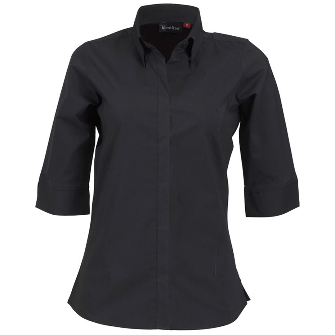 House of Uniforms The Stella Shirt | Ladies | 3/4 & Long Sleeve Identitee Black/Black