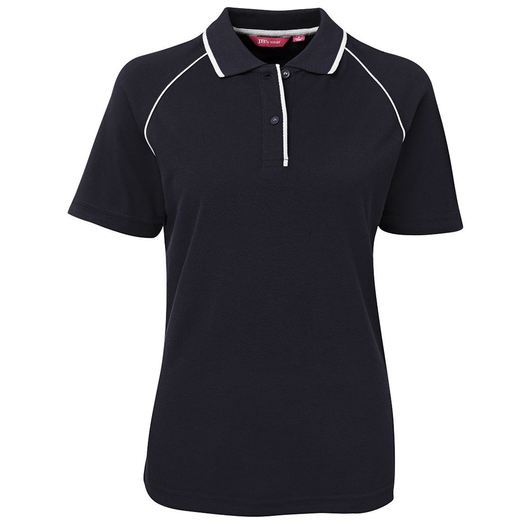 House of Uniforms The Raglan Polo | Short Sleeve | Ladies Jbs Wear Navy/White