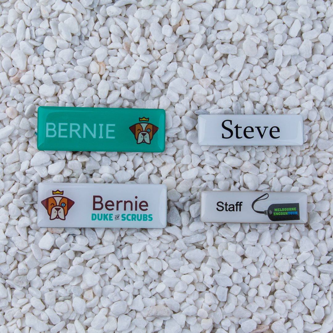 House of Uniforms The Domed Name Badge | Pin or Magnet Fitting House of Uniforms