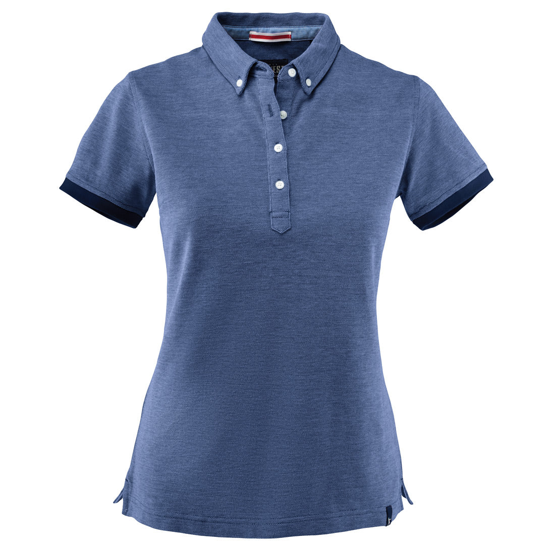 House of Uniforms The Larkford Polo | Ladies | Short Sleeve James Harvest Dark Blue Marle