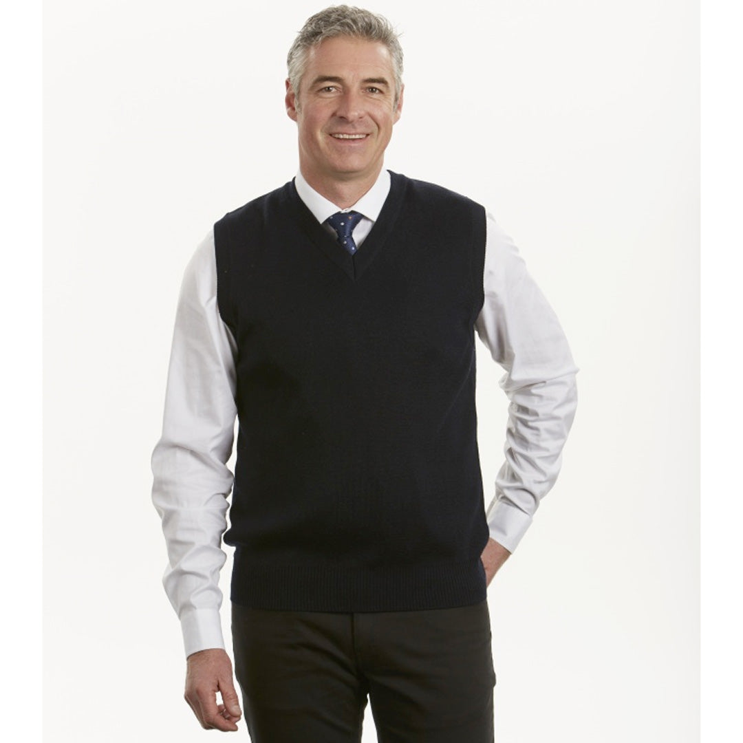 House of Uniforms The Wool V Neck Vest | Mens MTF Navy
