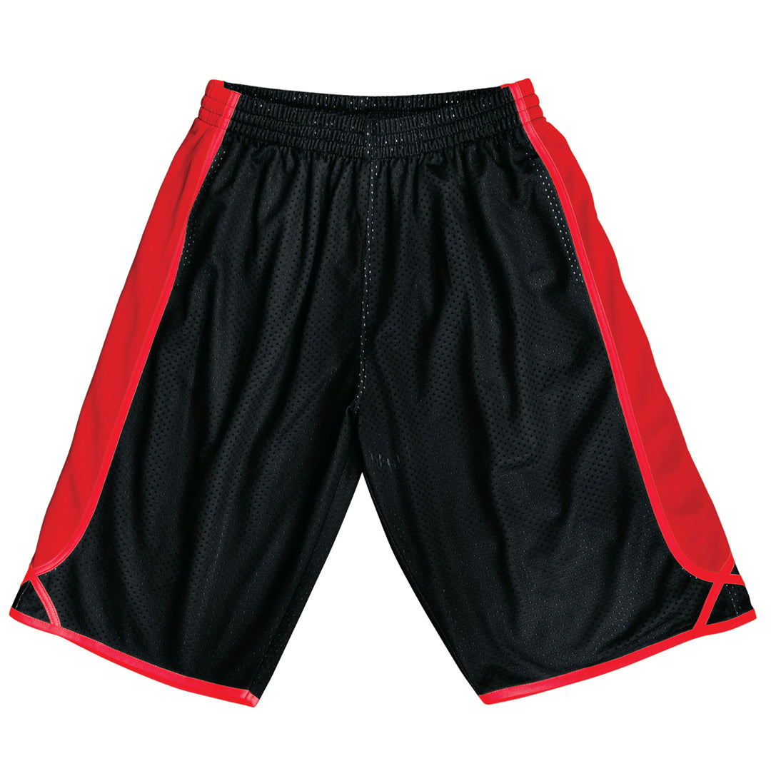 House of Uniforms The Contrast Basketball Short | Kids Bocini Black/Red