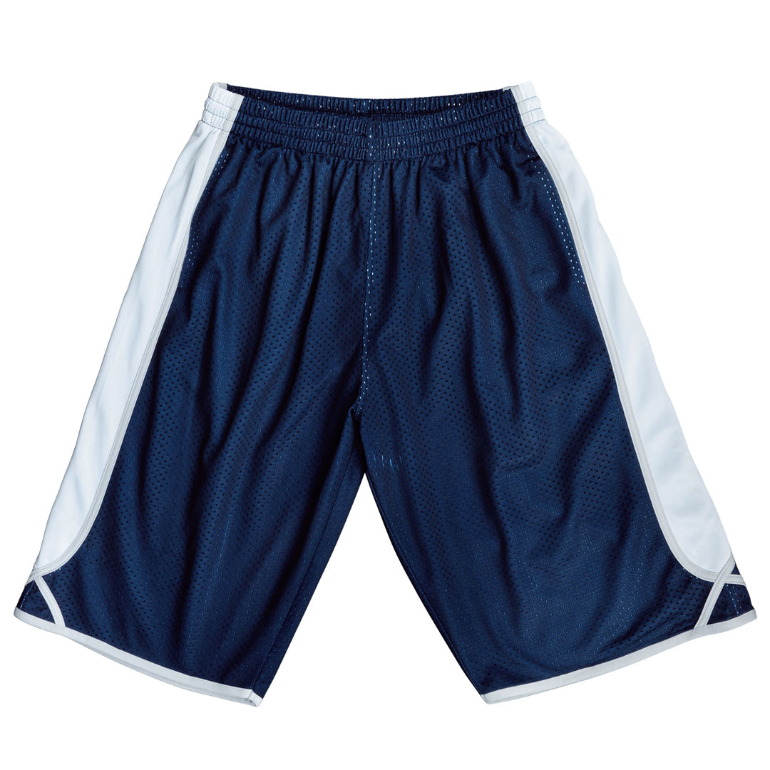 House of Uniforms The Contrast Basketball Short | Kids Bocini Navy/White