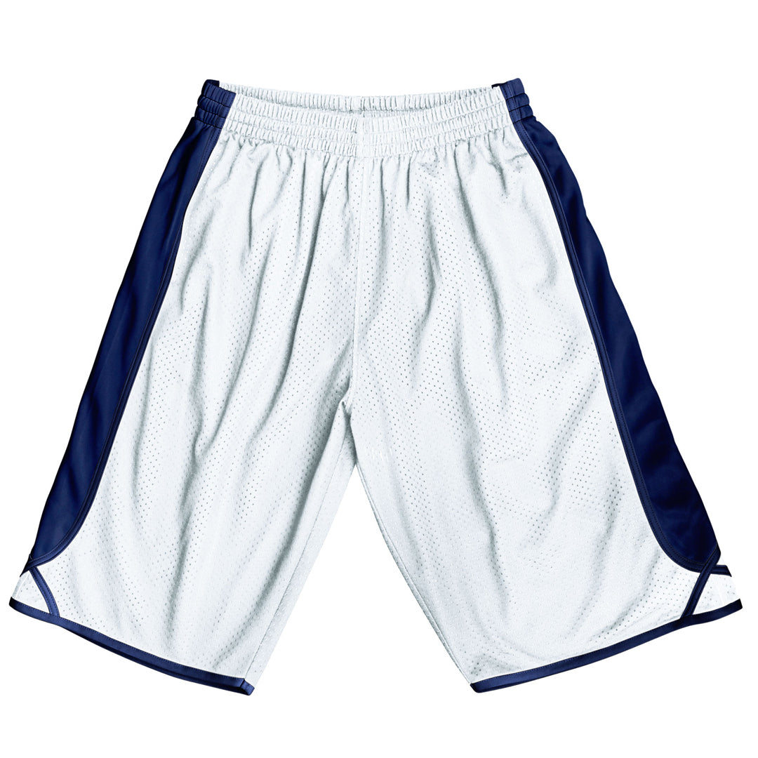 House of Uniforms The Contrast Basketball Short | Mens Bocini White/Navy