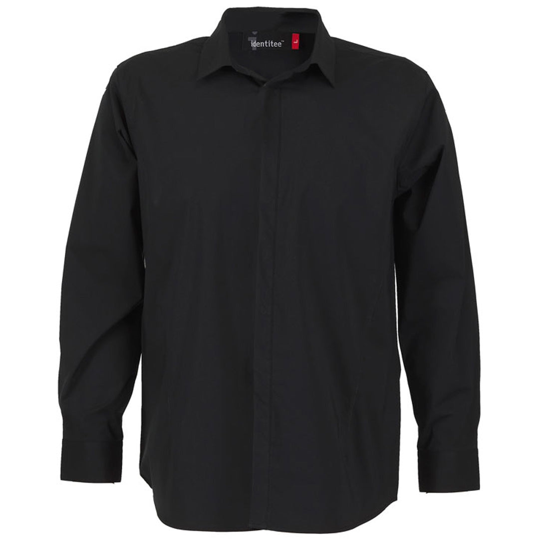 House of Uniforms The Stella Shirt | Mens | Long Sleeve Identitee Black/Black