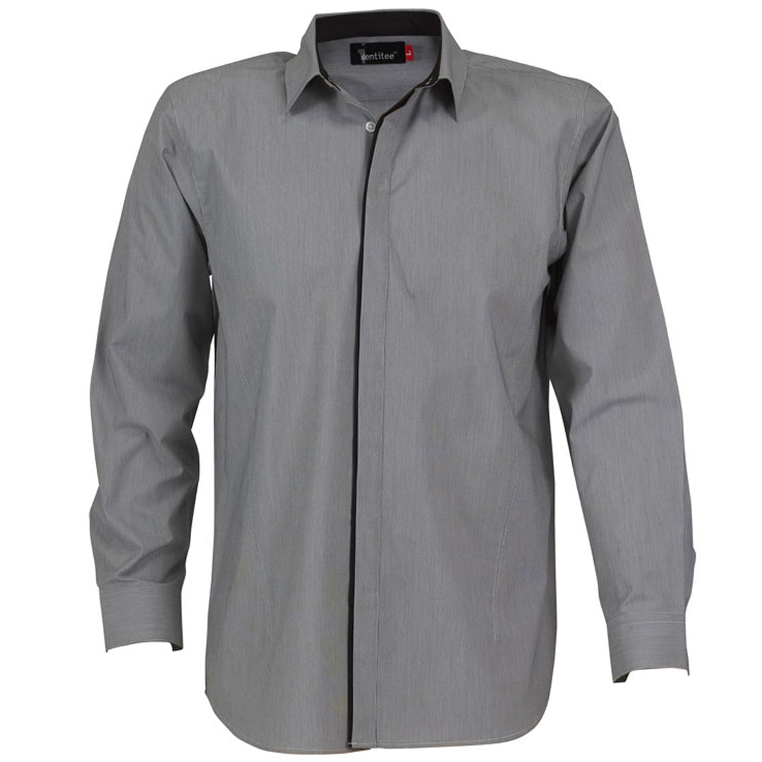 House of Uniforms The Stella Shirt | Mens | Long Sleeve Identitee Black/White