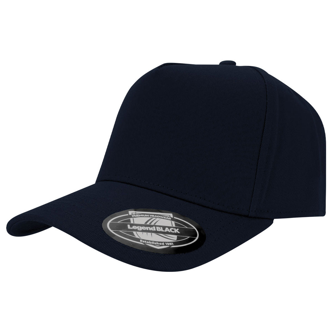 House of Uniforms The A Frame 5 Panel Cap Legend Black Navy