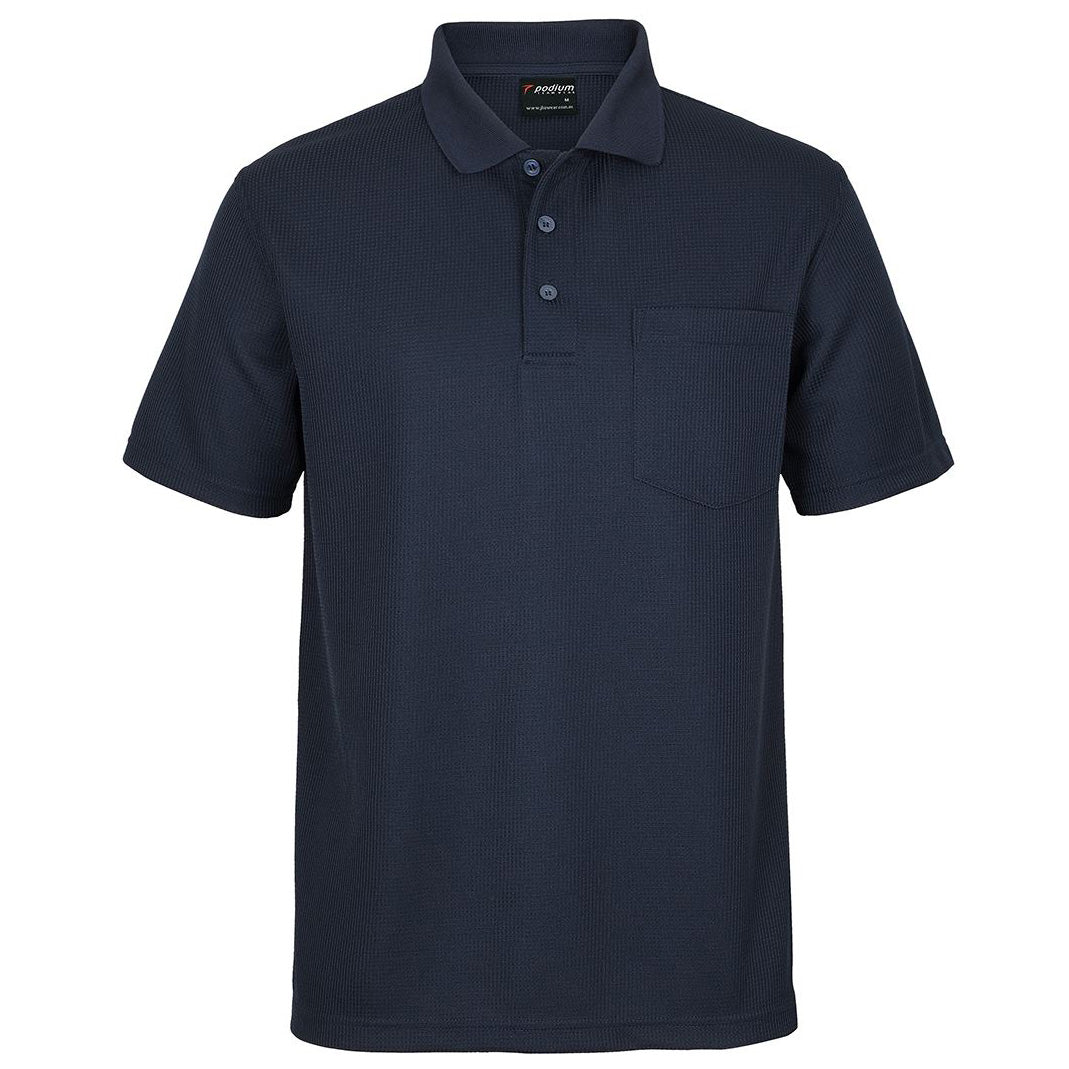 House of Uniforms The Waffle Pocket Polo | Mens Jbs Wear Navy