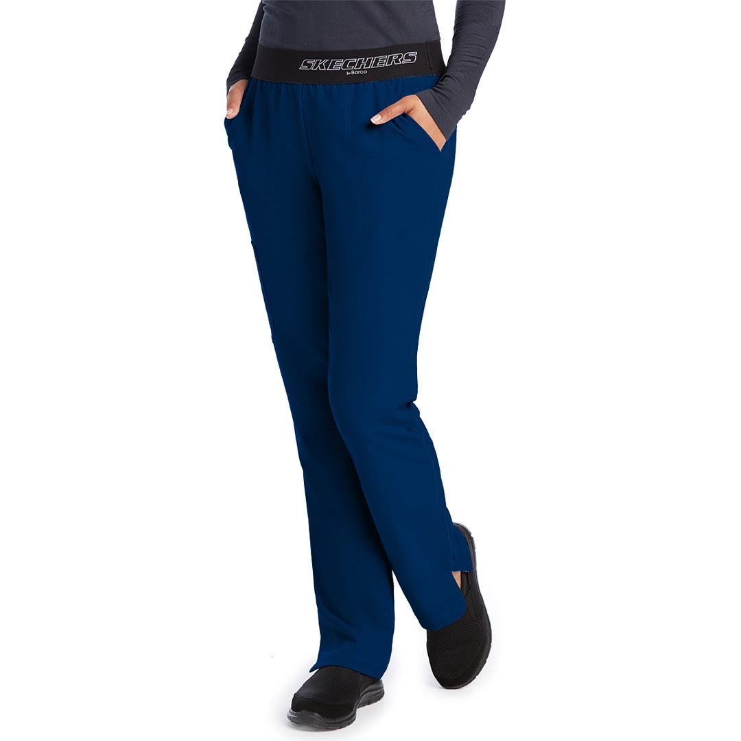 House of Uniforms The Vitality Breeze Scrub Pant | Ladies | Petite | Skechers Skechers by Barco Navy