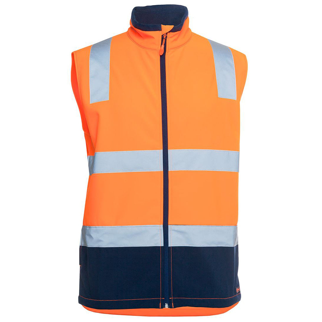 House of Uniforms The Hi Vis Soft Shell Vest | Day Night | Adults Jbs Wear Orange/Navy
