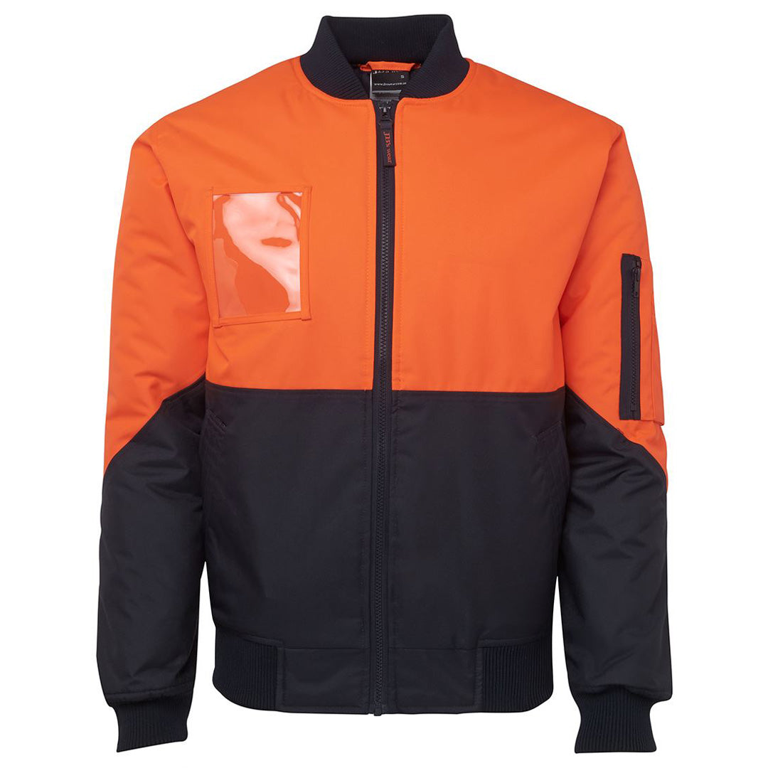 House of Uniforms The Hi Vis Flying Jacket | Day | Adults Jbs Wear Orange/Navy