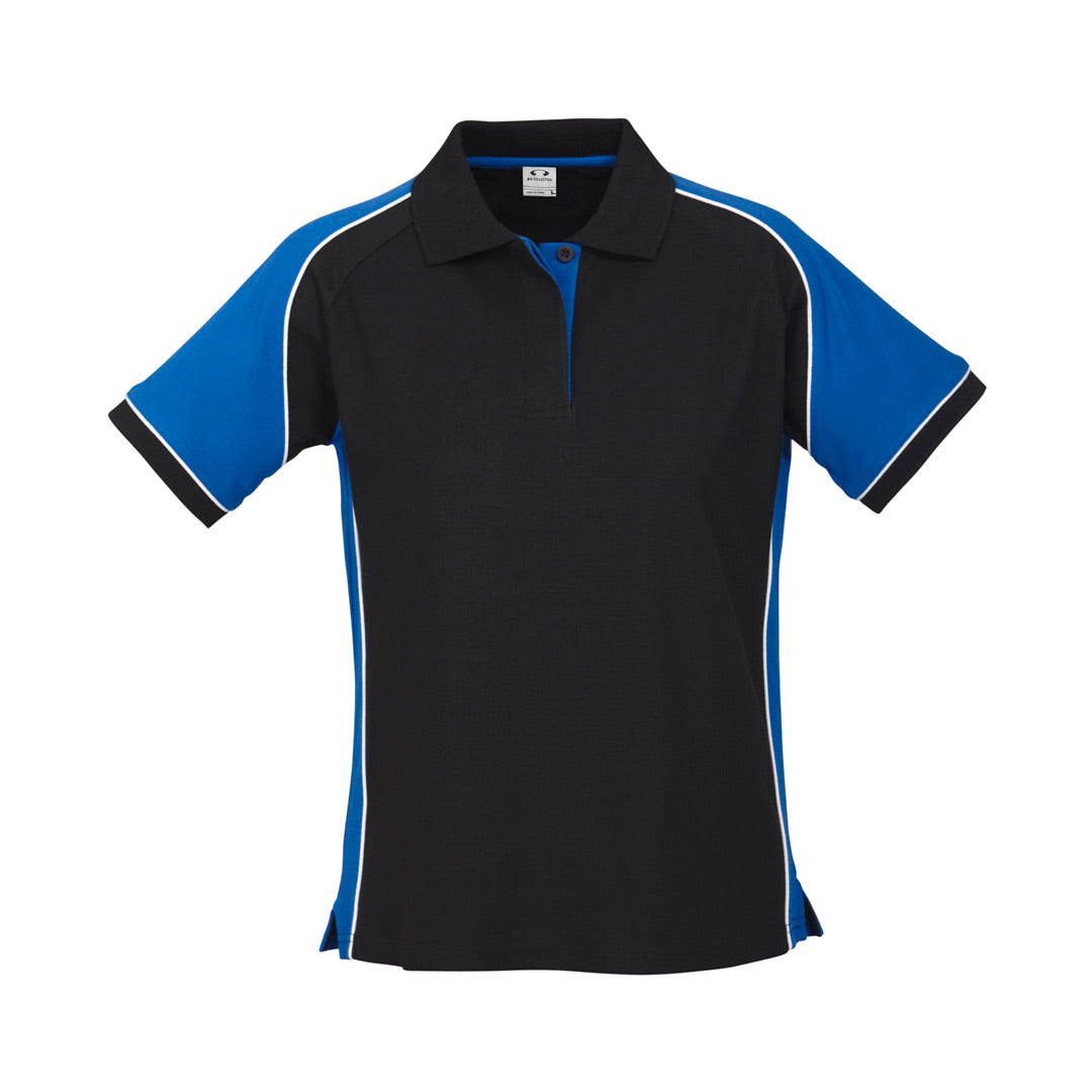 House of Uniforms The Nitro Polo | Ladies | Short Sleeve Biz Collection Black/Royal/White