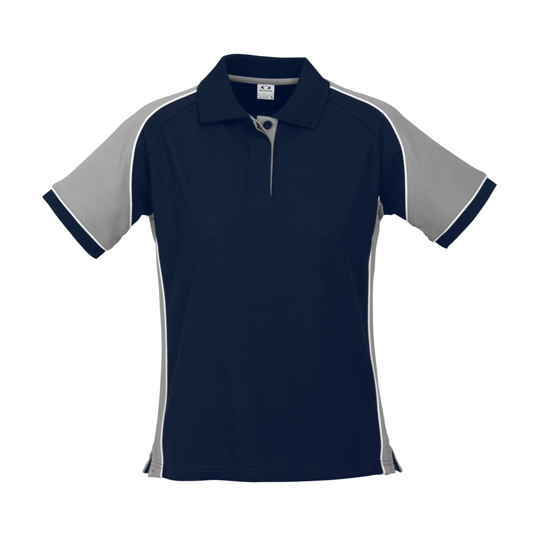 House of Uniforms The Nitro Polo | Ladies | Short Sleeve Biz Collection Navy/Grey/White