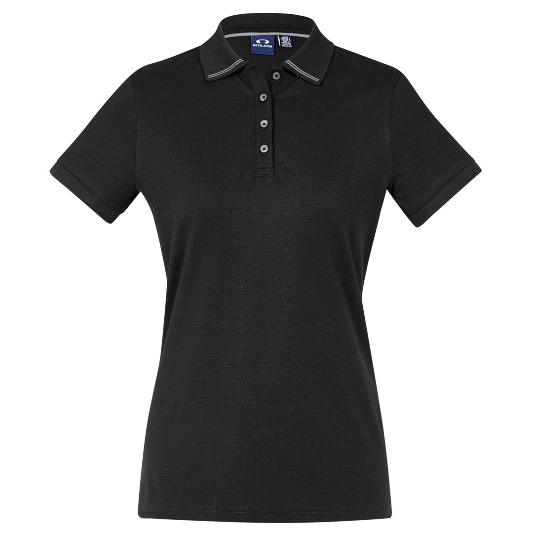 House of Uniforms The Aston Polo | Ladies | Short Sleeve Biz Collection Black/Silver