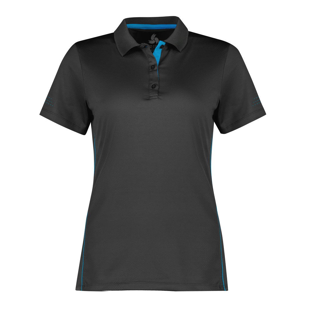 House of Uniforms The Balance Polo | Plus | Ladies | Short Sleeve Biz Collection Grey/Cyan