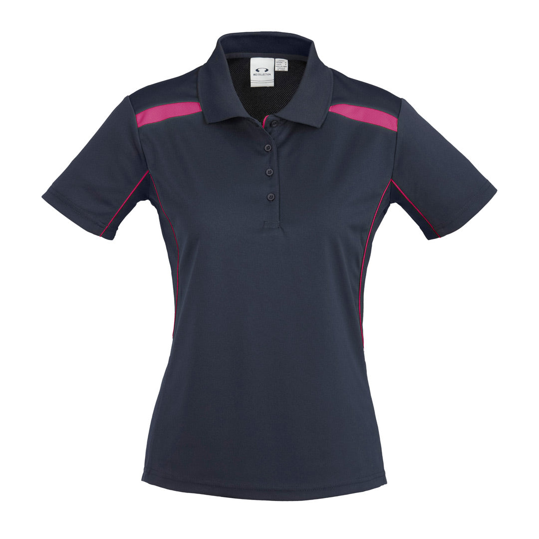 House of Uniforms The United Polo | Ladies | Plus | Short Sleeve Biz Collection Navy/Magenta