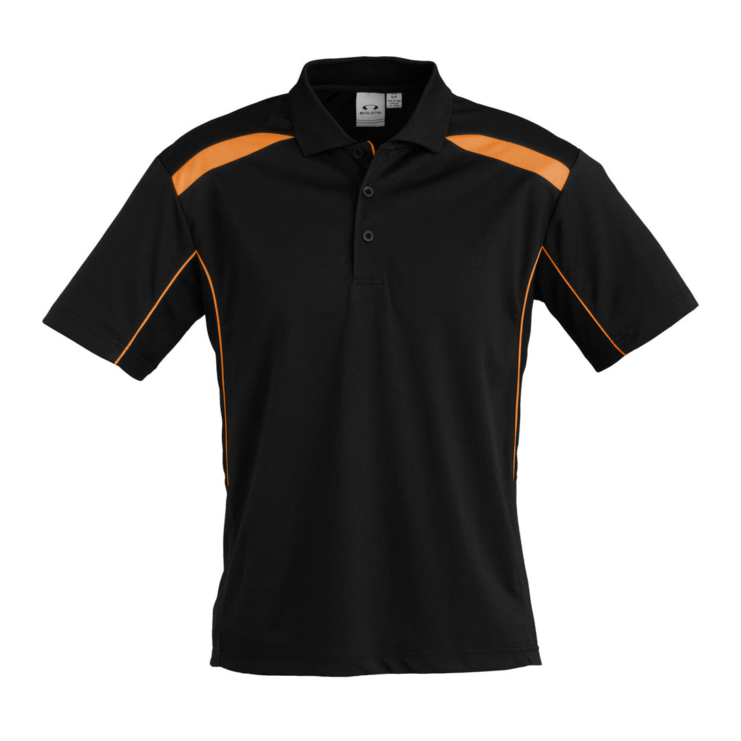 House of Uniforms The United Polo | Mens | Short Sleeve Biz Collection Black/Orange