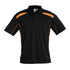House of Uniforms The United Polo | Mens | Plus | Short Sleeve Biz Collection Black/Orange