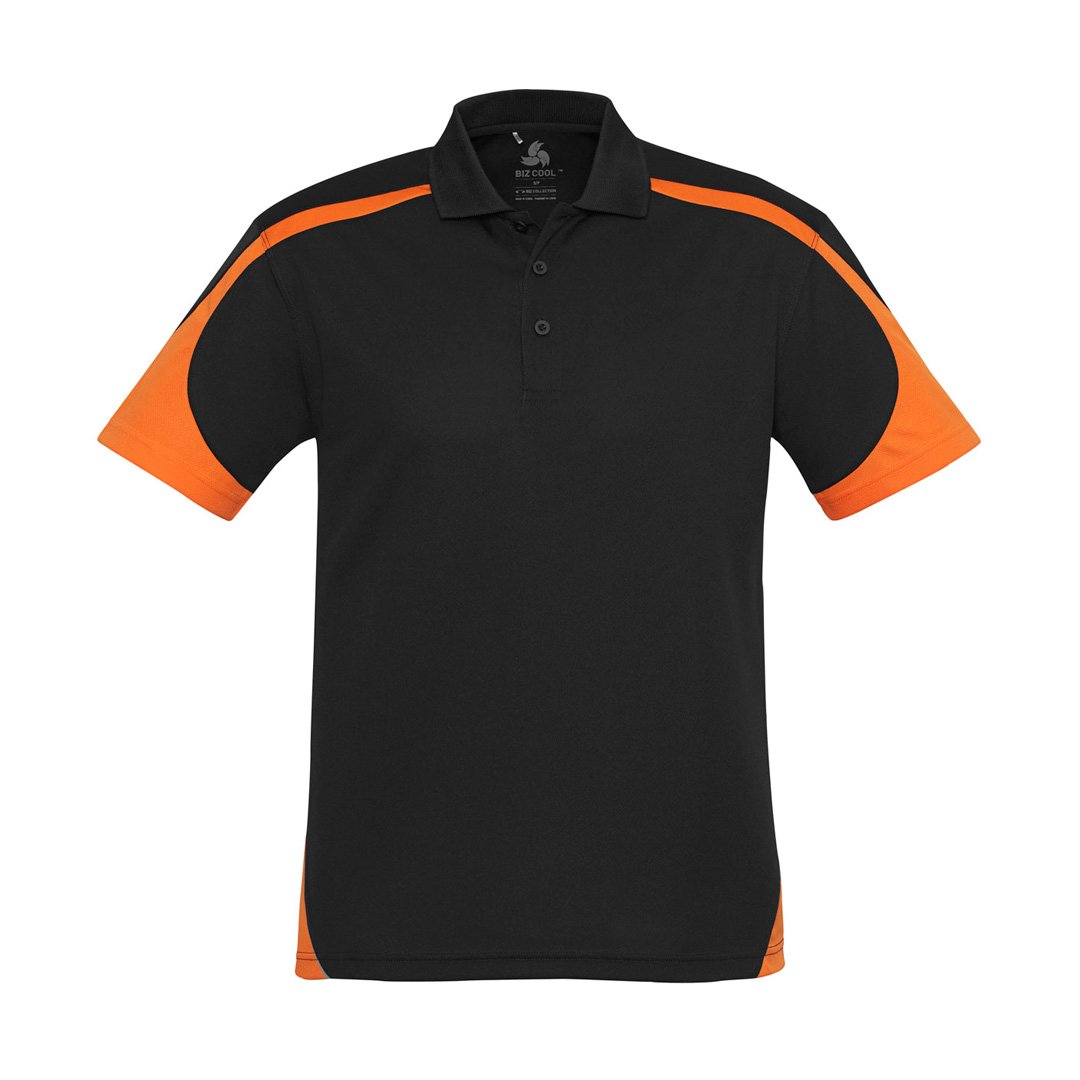 House of Uniforms The Talon Polo | Mens | Short Sleeve Biz Collection Black/Orange