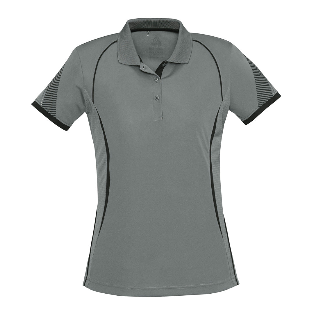 House of Uniforms The Razor Polo | Ladies | Short Sleeve Biz Collection Ash/Black