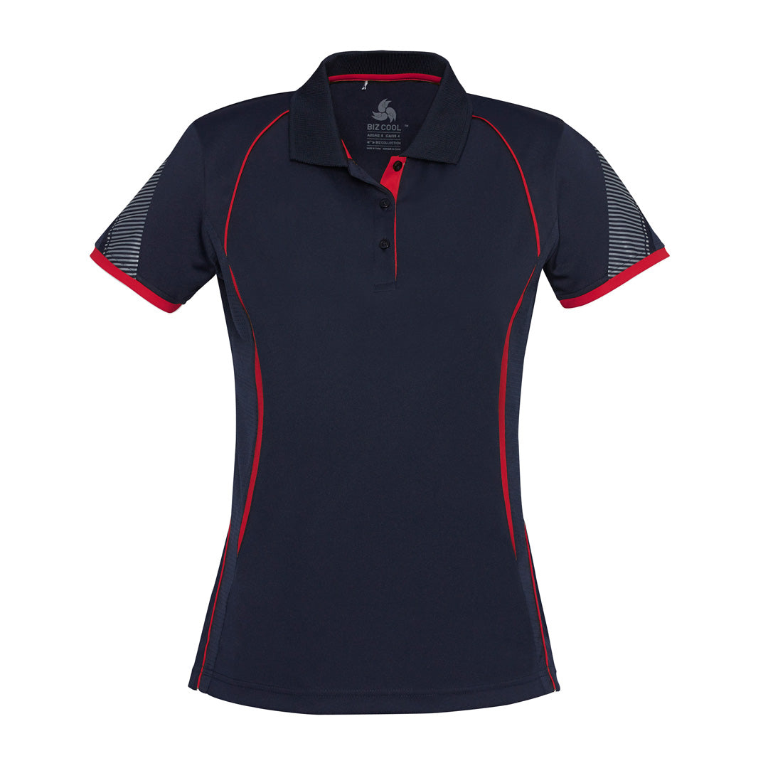 House of Uniforms The Razor Polo | Ladies | Short Sleeve | Plus Biz Collection Navy/Red