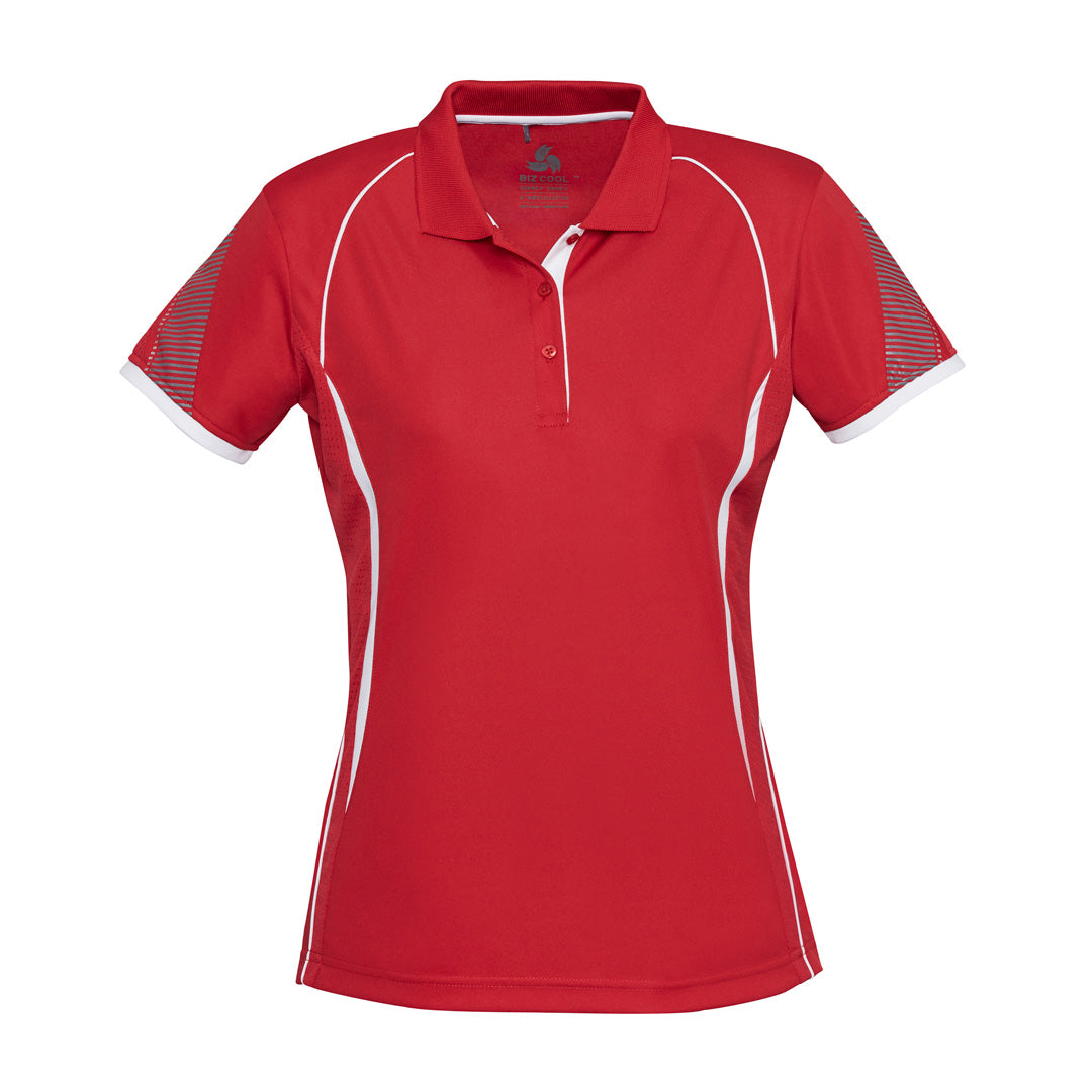 House of Uniforms The Razor Polo | Ladies | Short Sleeve | Plus Biz Collection Red/White