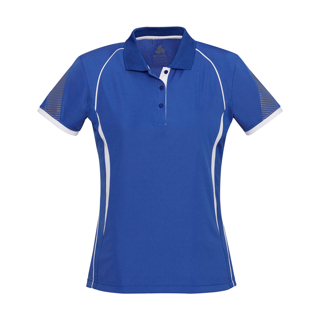 House of Uniforms The Razor Polo | Ladies | Short Sleeve | Plus Biz Collection Royal/White