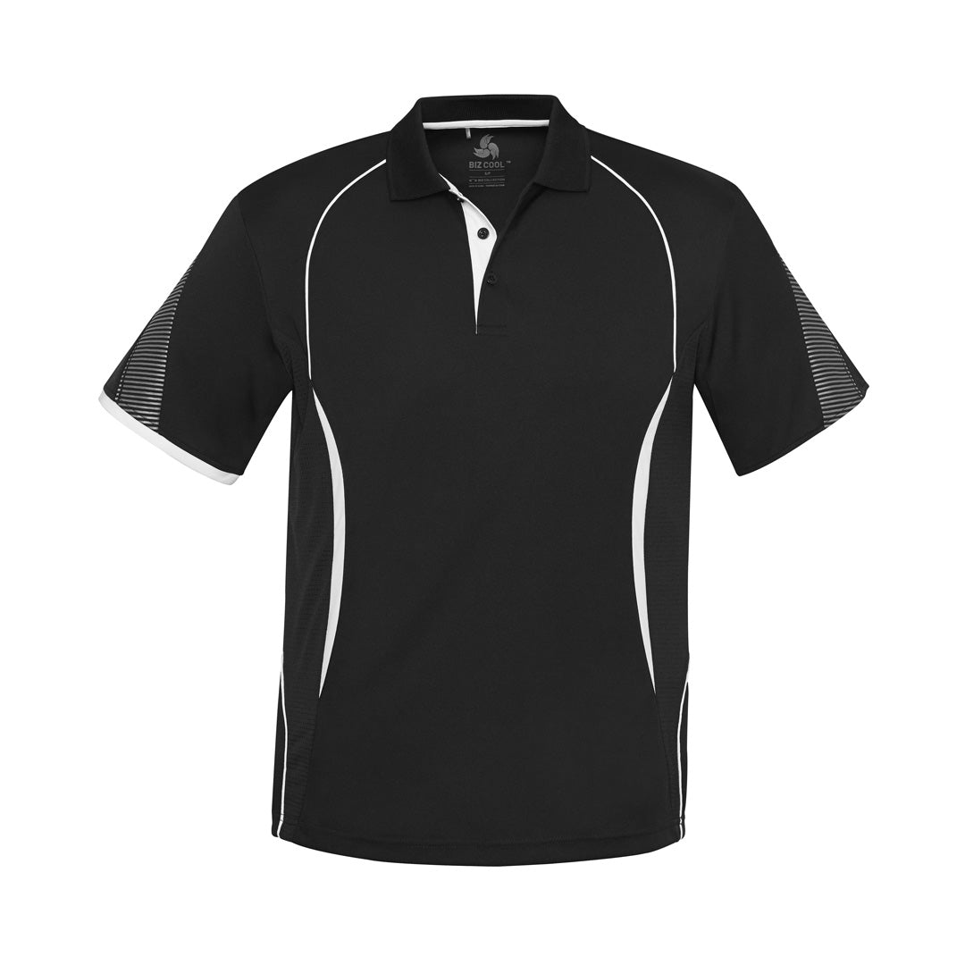 House of Uniforms The Razor Polo | Kids | Short Sleeve Biz Collection Black/White