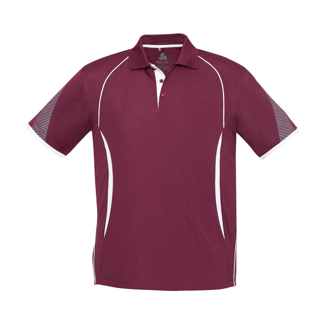 House of Uniforms The Razor Polo | Kids | Short Sleeve Biz Collection Maroon/White