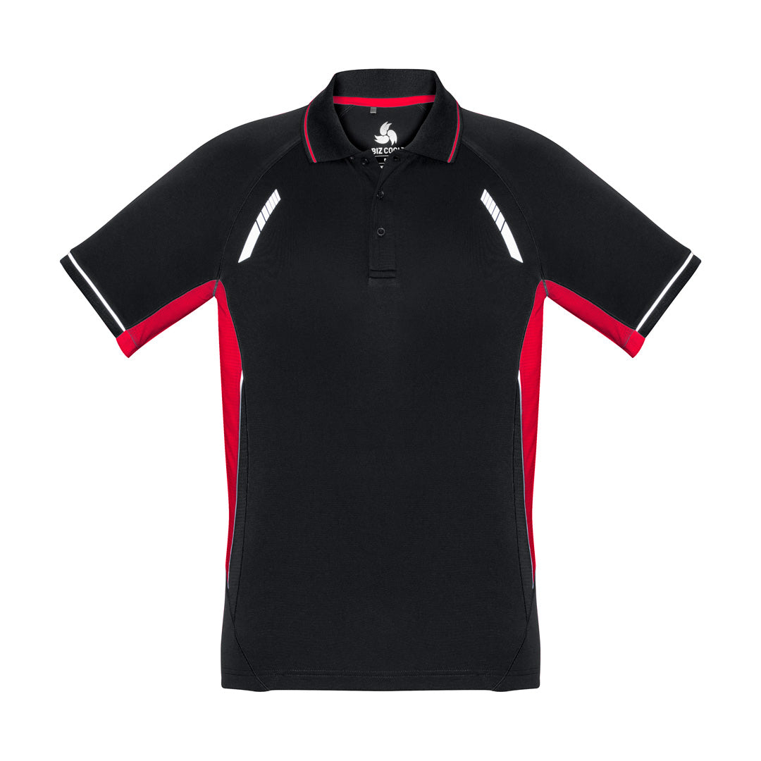 House of Uniforms The Renegade Polo | Kids | Short Sleeve Biz Collection Black/Red/Silver