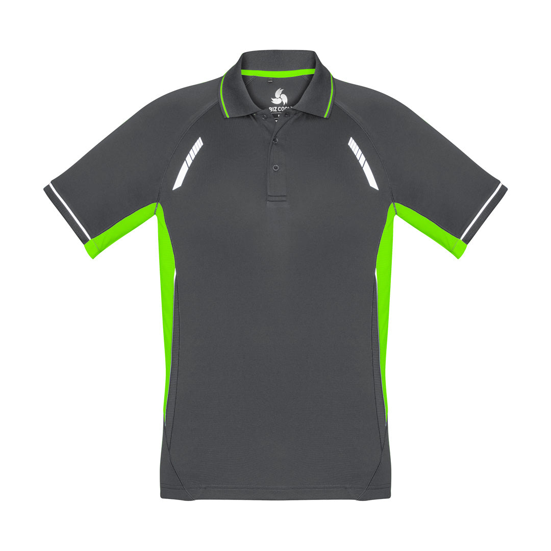 House of Uniforms The Renegade Polo | Kids | Short Sleeve Biz Collection Grey/Lime/Silver