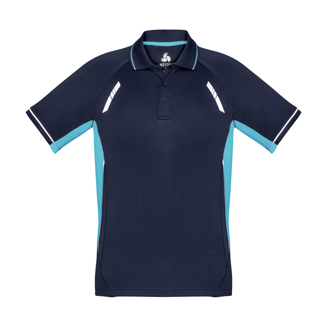 House of Uniforms The Renegade Polo | Kids | Short Sleeve Biz Collection Navy/Sky/Silver