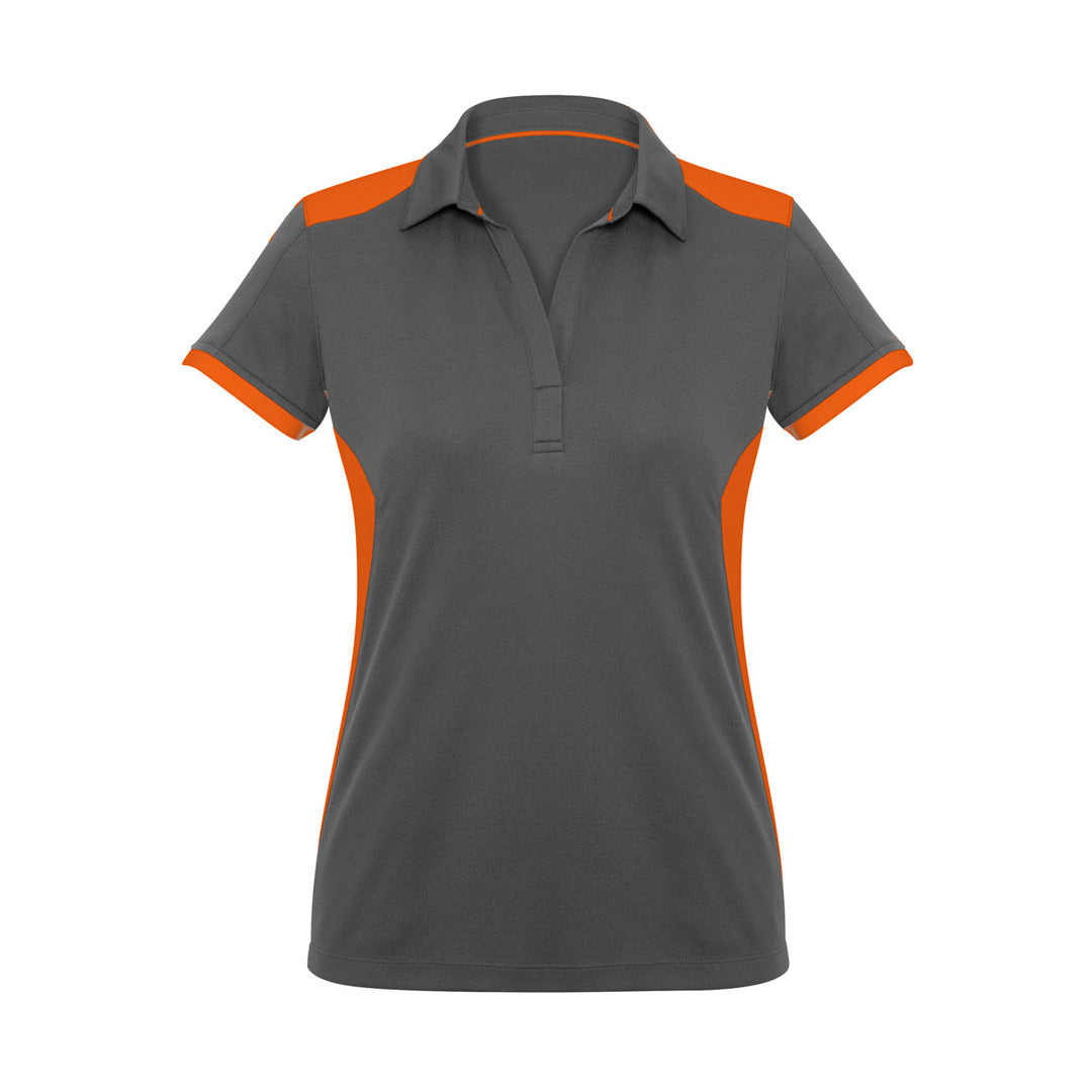House of Uniforms The Rival Polo | Ladies | Short Sleeve Biz Collection Grey/Orange