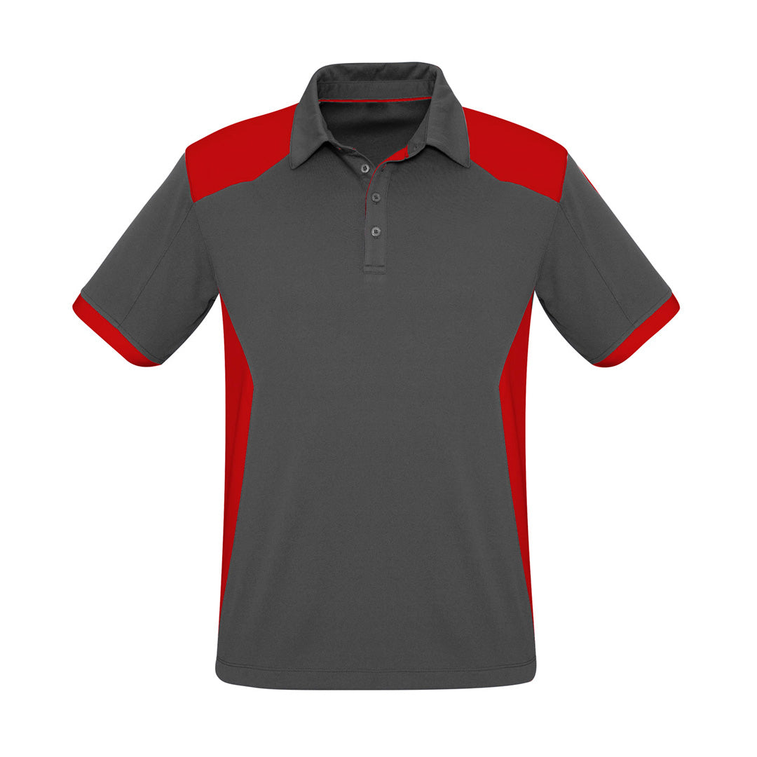 House of Uniforms The Rival Polo | Mens | Short Sleeve Biz Collection Grey/Red