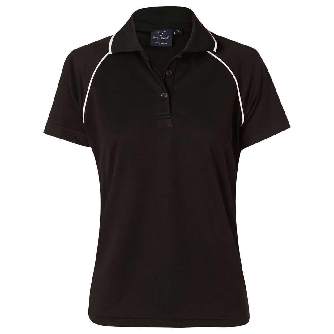 House of Uniforms The Champion Polo | Ladies | Short Sleeve Winning Spirit Black/White